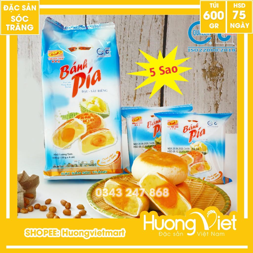 Bánh Pía Sóc Trăng đậu xanh sầu riêng trứng Tân Huê Viên 600g, bánh pía Tân Huê Viên 5 sao 1 trứng
