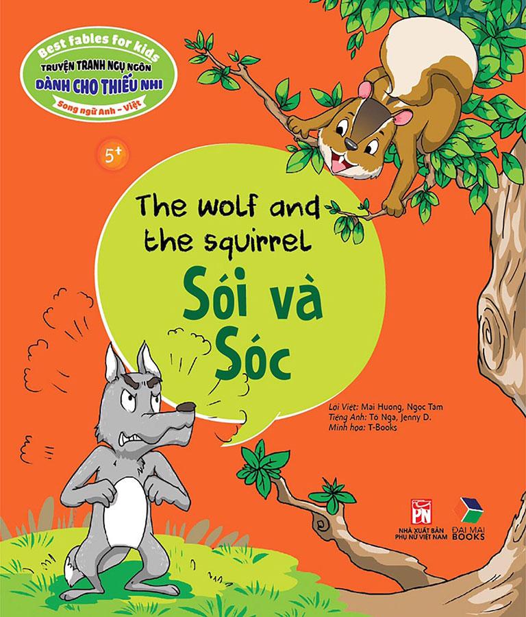Sách Truyện Tranh Ngụ Ngôn Dành Cho Thiếu Nhi - Sói Và Sóc (Song ngữ Anh-Việt)