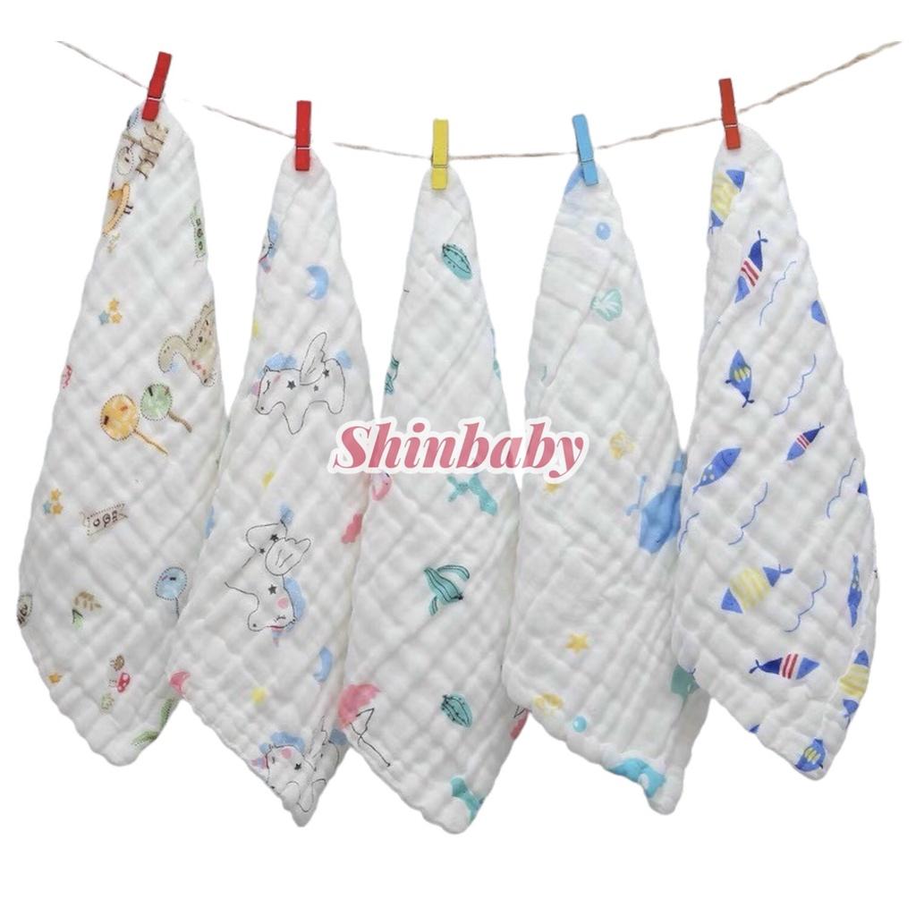 Khăn sữa cho bé xô muslin 4 lớp cao cấp sợi vải hữu cơ tự nhiên mềm mại siêu thấm hút an toàn với làn da bé