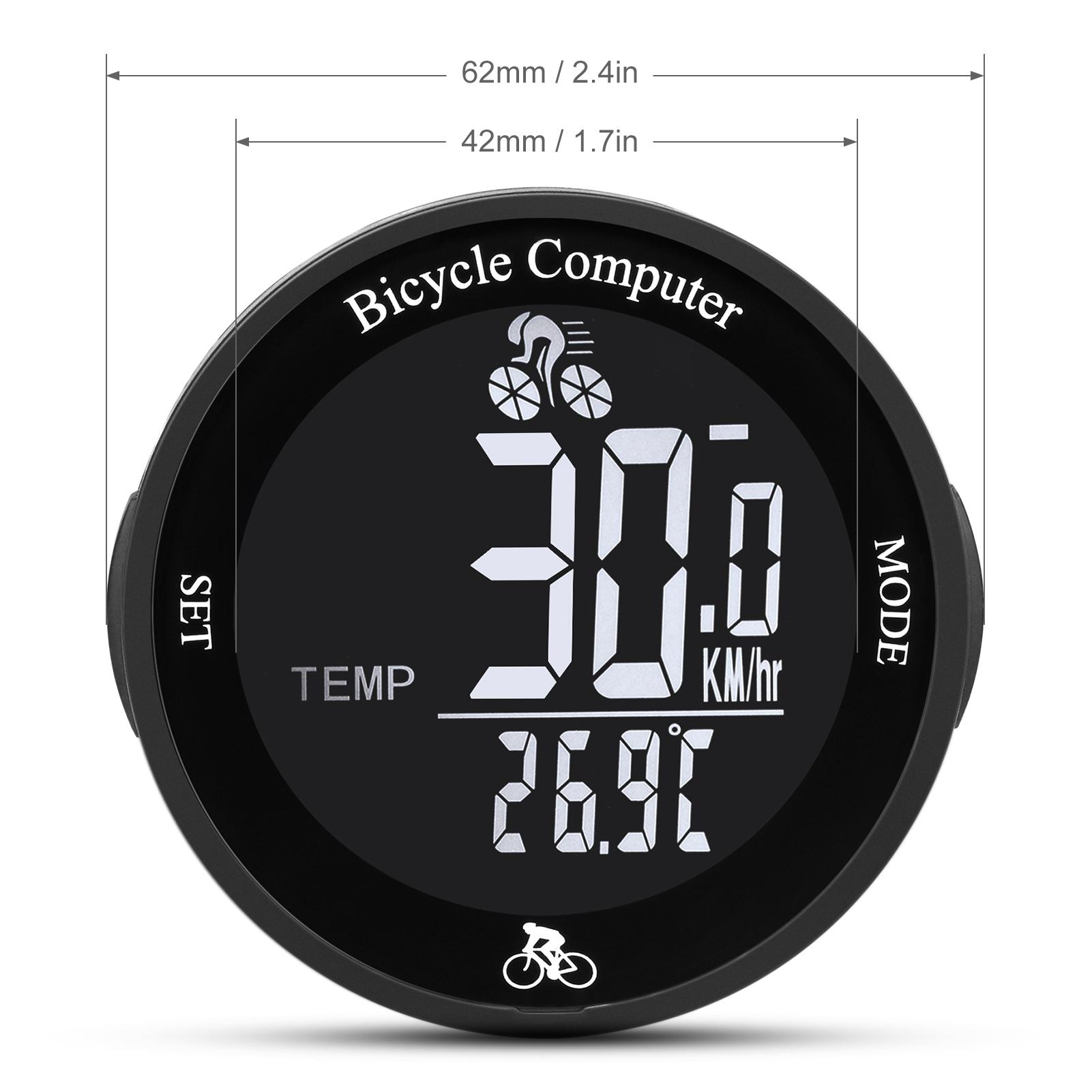 Đồng hồ tốc độ đi xe đạp không dây, không thấm nước, Màn hình LCD đa chức năng MTB