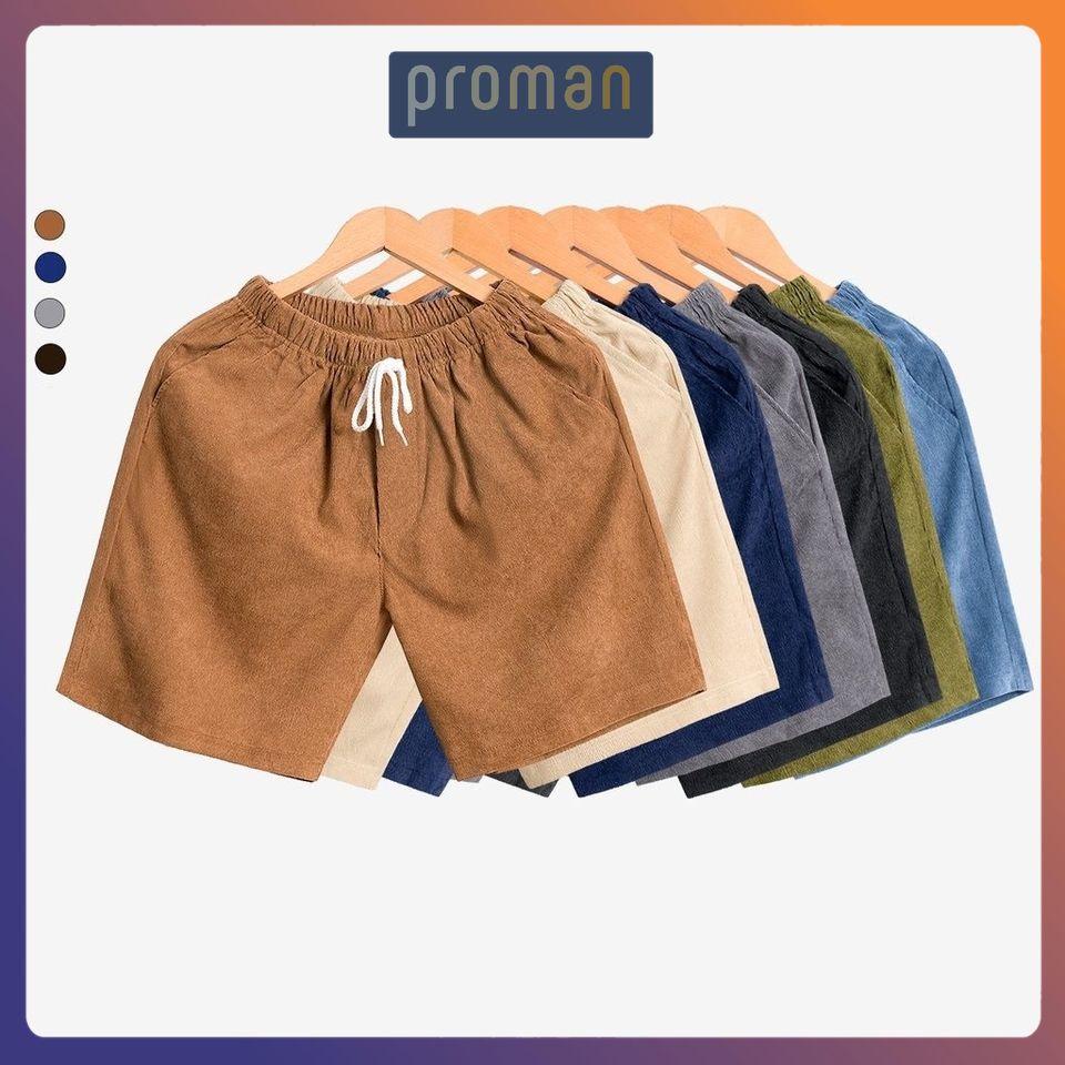 Quần đùi nam NHUNG TĂM thể thao chất đẹp, quần short nam mặc nhà cao cấp thấm hút mồ hôi QD07 - PROMAN