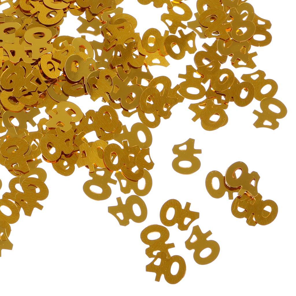 2X Table Confetti Age Birthday Party Wedding Anniversary Table Confetti Gold 40