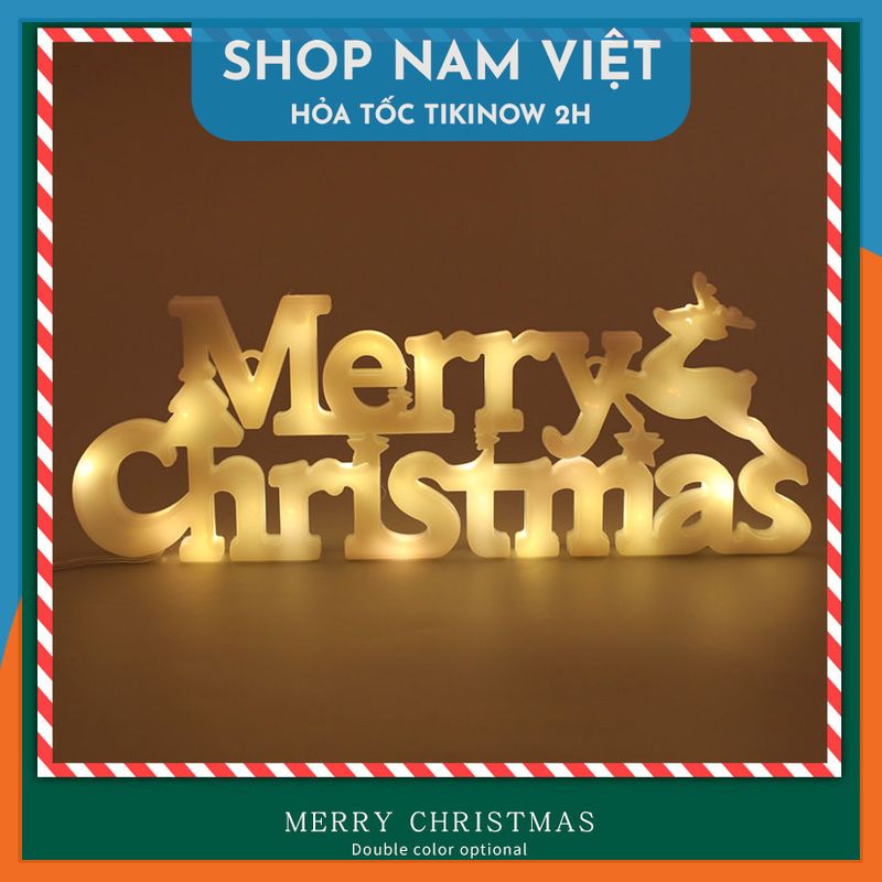 Đèn LED Chữ Merry Christmas Treo Cây Thông, Trang Trí Giáng Sinh, Noel - Chính Hãng NAVIVU