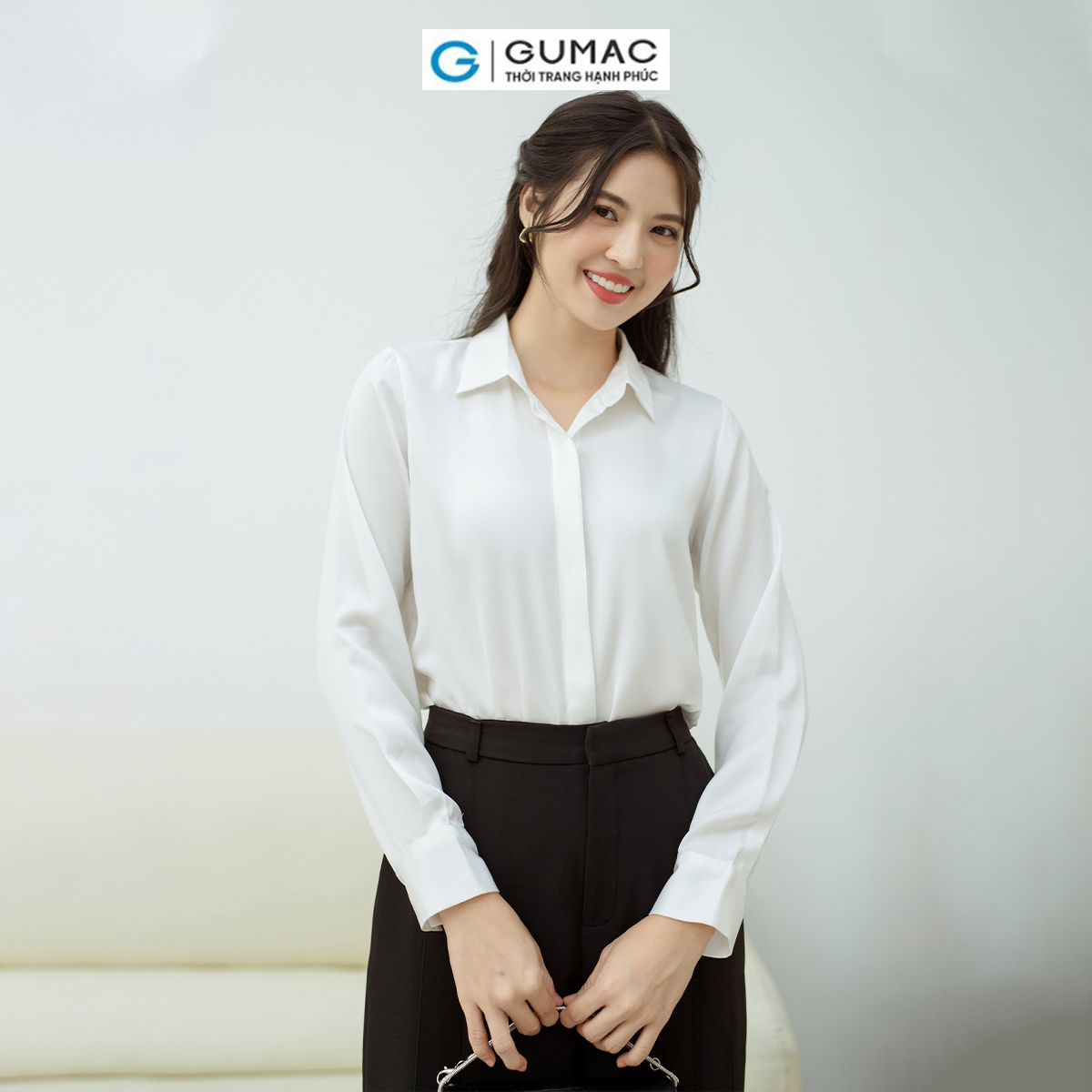 Áo sơ mi nẹp nút GUMAC AD08005