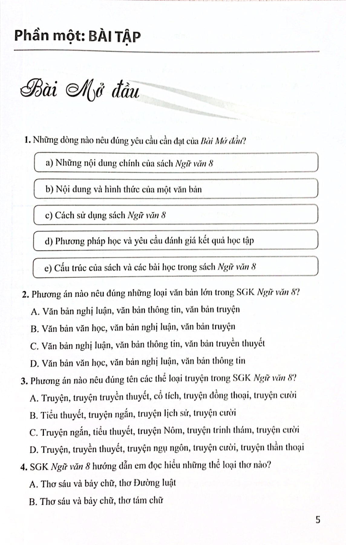 Bài Tập Ngữ Văn Lớp 8 Tập 1 - Bộ Cánh Diều