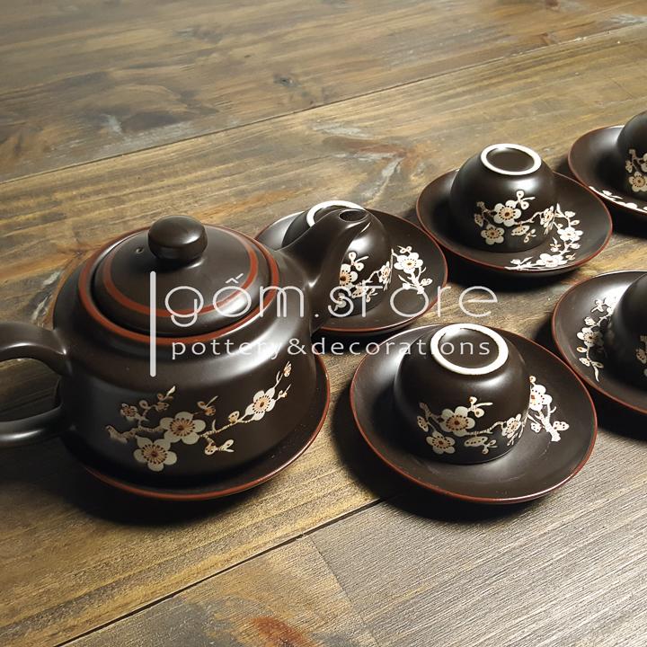 Chén lẻ vẽ tay dòng hoa chìm