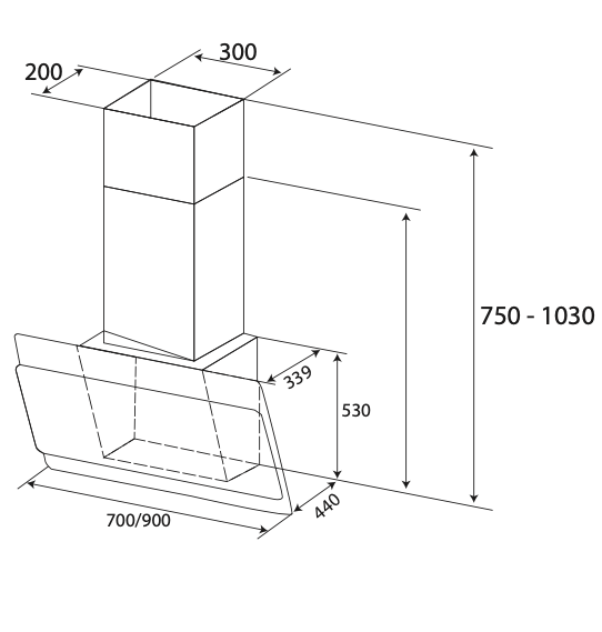 Máy hút mùi phẳng dạng Tivi KAFF KF-LUX-AT70FH-WH (KF-LUX-AT90FH-WH) - Hàng Chính Hãng