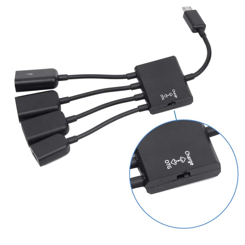 ROGTZ Cáp OTG 4 đầu cho Android - Kết Nối Điện Thoại Với Bàn Phím Và Chuột - Hàng Nhập Khẩu