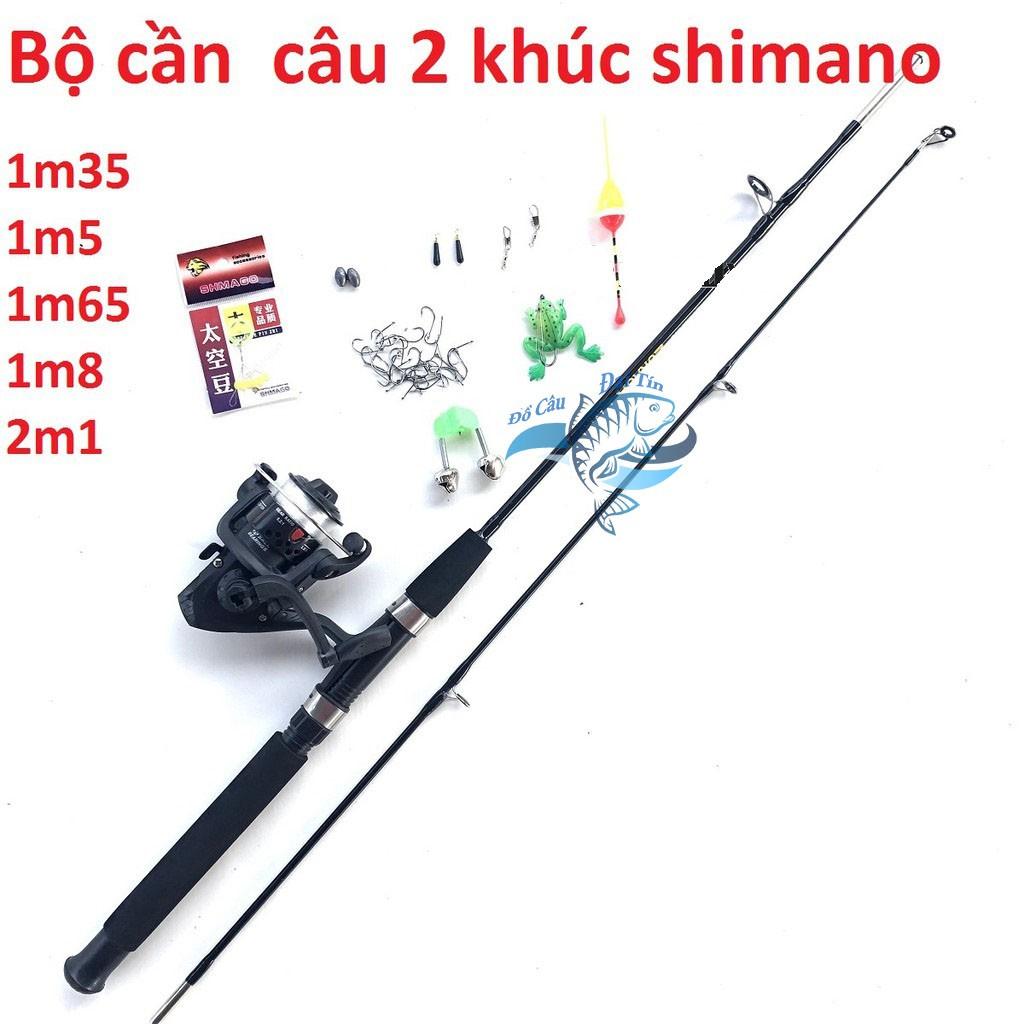 Bộ cần 2 khúc đặc đen Shimano kèm phụ kiện