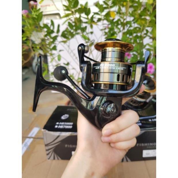 MÁY CÂU CÁ FISHING REEL HE1000-2000-3000-6000 (TẶNG NGAY CƯỚC 250M CACBON NHẬT ) MÁY CÂU CÁ MÁY ĐỨNG KIM LOẠI