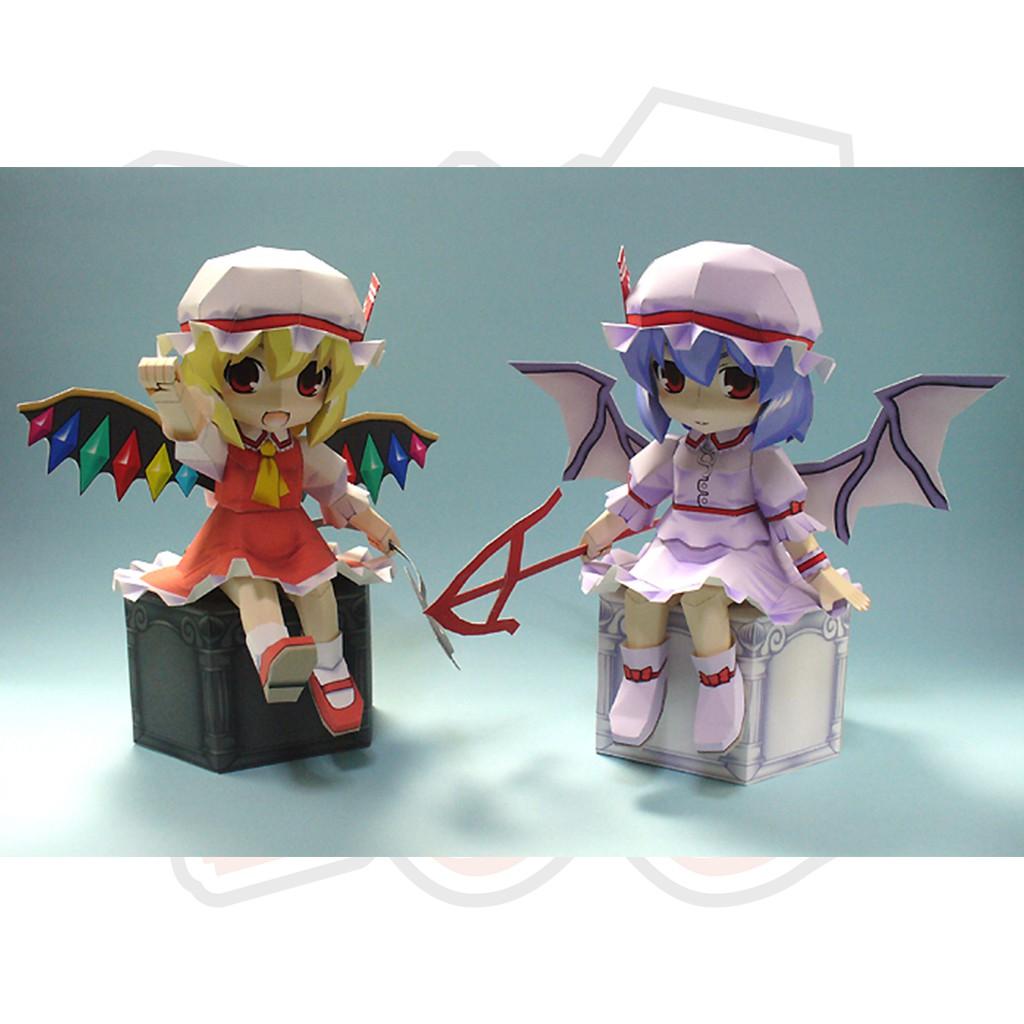 Mô hình giấy Anime Game Chibi Remilia Scarlet va Flandre Scarlet - Touhou Project