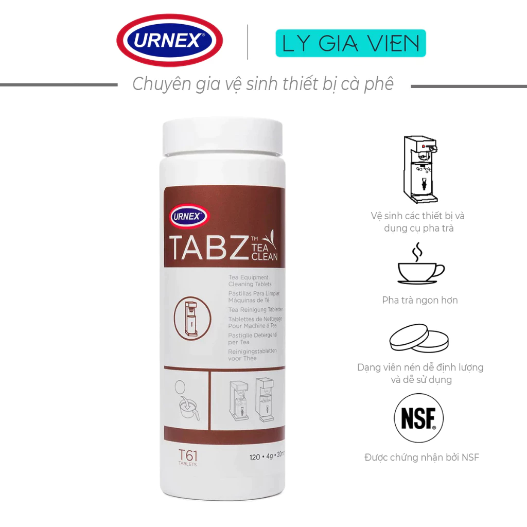 Hộp 120 Viên Nén Vệ Sinh Dụng Cụ Pha Trà Urnex Tabz Tea Clean 120x4g Xuất Xứ Mỹ