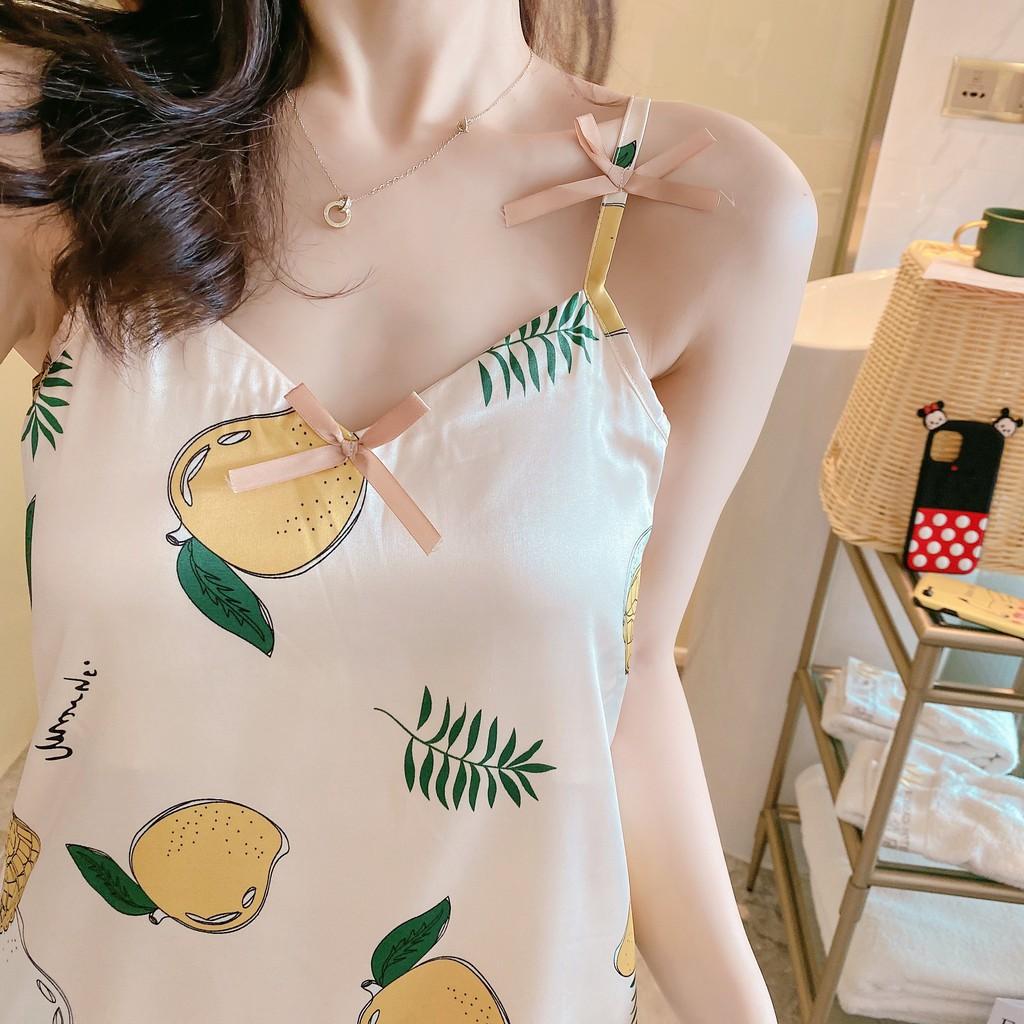 Váy Nữ 2 dây chất lụa mềm mát ️ - Đầm ngủ cao cấp mùa hè xinh xắn dễ thương️ V2D290