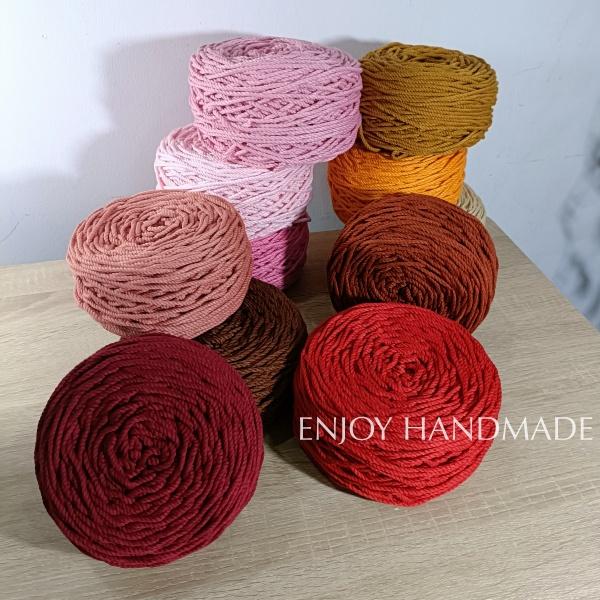 Dây thừng macrame cotton TÔNG NÓNG 3 xoắn, 3mm / 5mm, 0.5kg