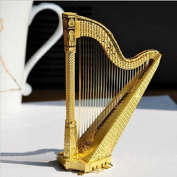 Mô Hình Kim Loại 3D Tự Lắp: Đàn Harp (Hạc Cầm) - Mô Hình Lắp Ráp Giải Trí - Xả Stress