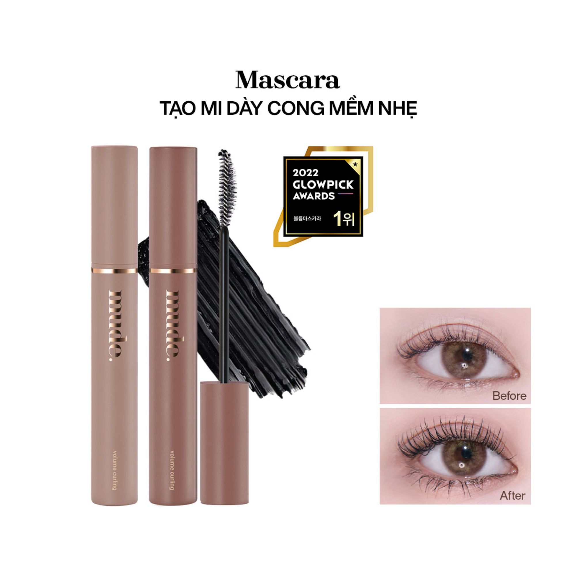 Mascara Chuốt Dày Mi Định Hình Mi Tốt Mude Inspire Volume Curling Mascara (10ml)