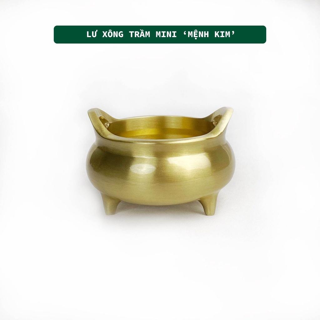 Lư Xông Nhang Trầm Hương Đồng Đúc Loại Mini 4cm 3 Lành Màu Phong Thủy Trang Trí Nhà Bàn Thờ Dâng Hương Thư Giãn