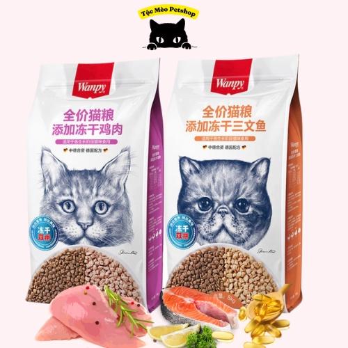 (1kg) Hạt cho mèo Wanpy kèm gà và cá hồi- bổ sung dinh dưỡng