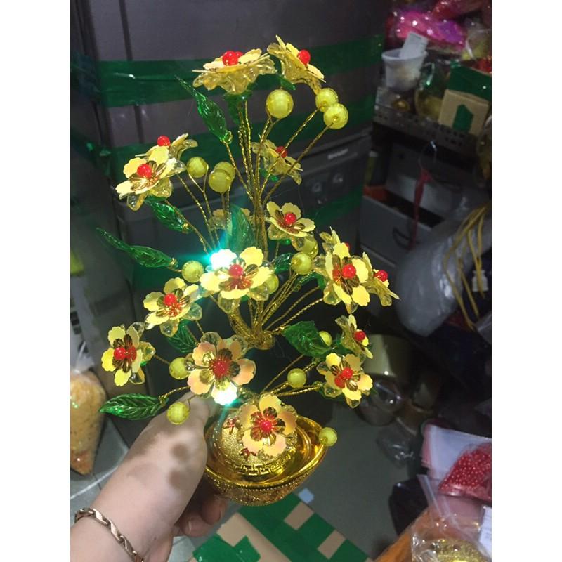 Sỉ 10 cây mai đào pha lê tài lộc chưng Tết