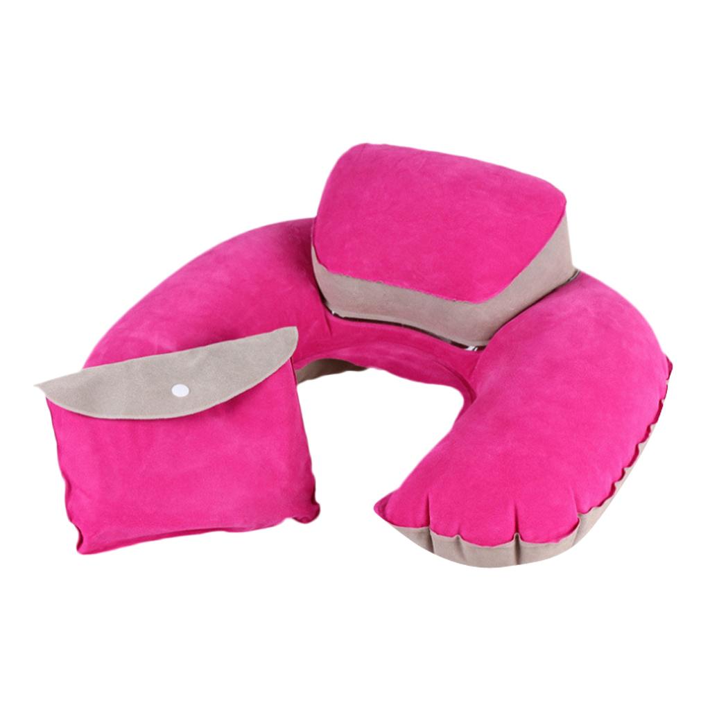 Travel Plane Inflatable U Shape Pillow Comfortable Neck Head Rest Air Soft Cushion