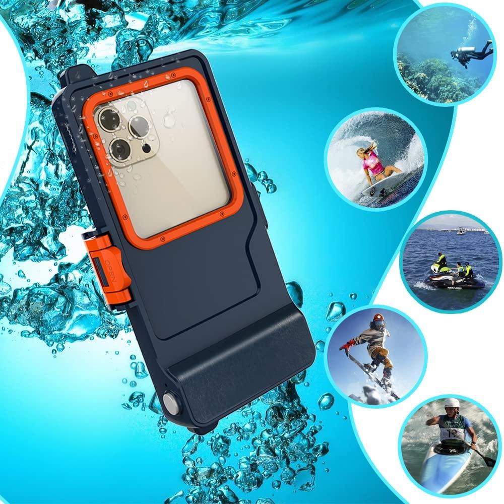 Vỏ điện thoại lặn kết nối Bluetooth, Vỏ điện thoại máy ảnh chống nước lặn với ống thở