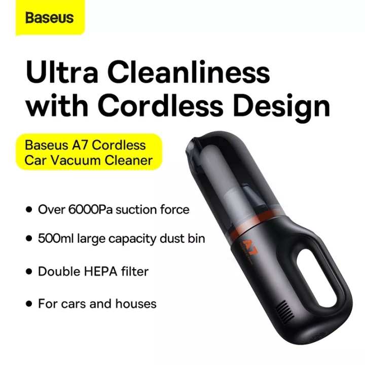 Máy hút bụi cầm tay Baseus A7 Cordless Car Vacuum Cleaner 6000Pa (78W-2000mAh)-hàng chính hãng