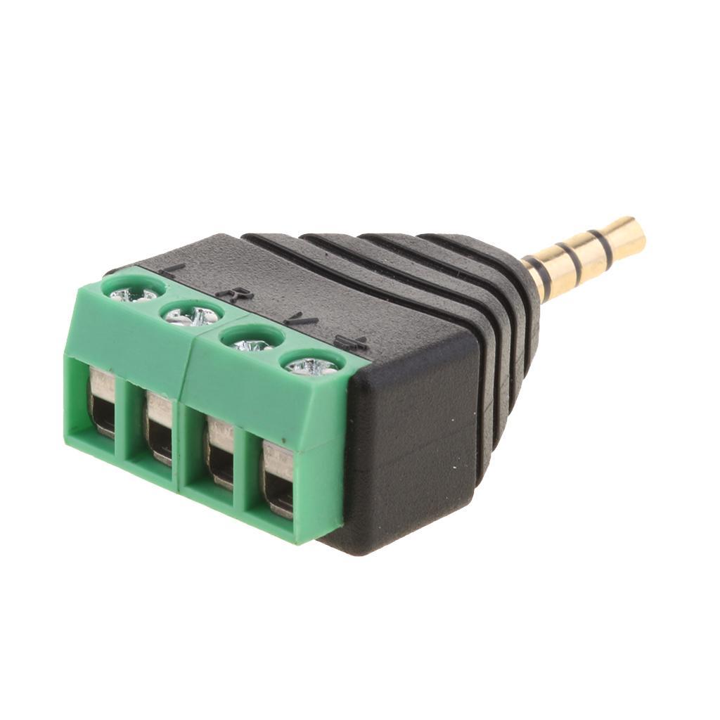 3.5mm 4 Pole Stereo  Male to 4 Screw Terminal Female Converter Adapter