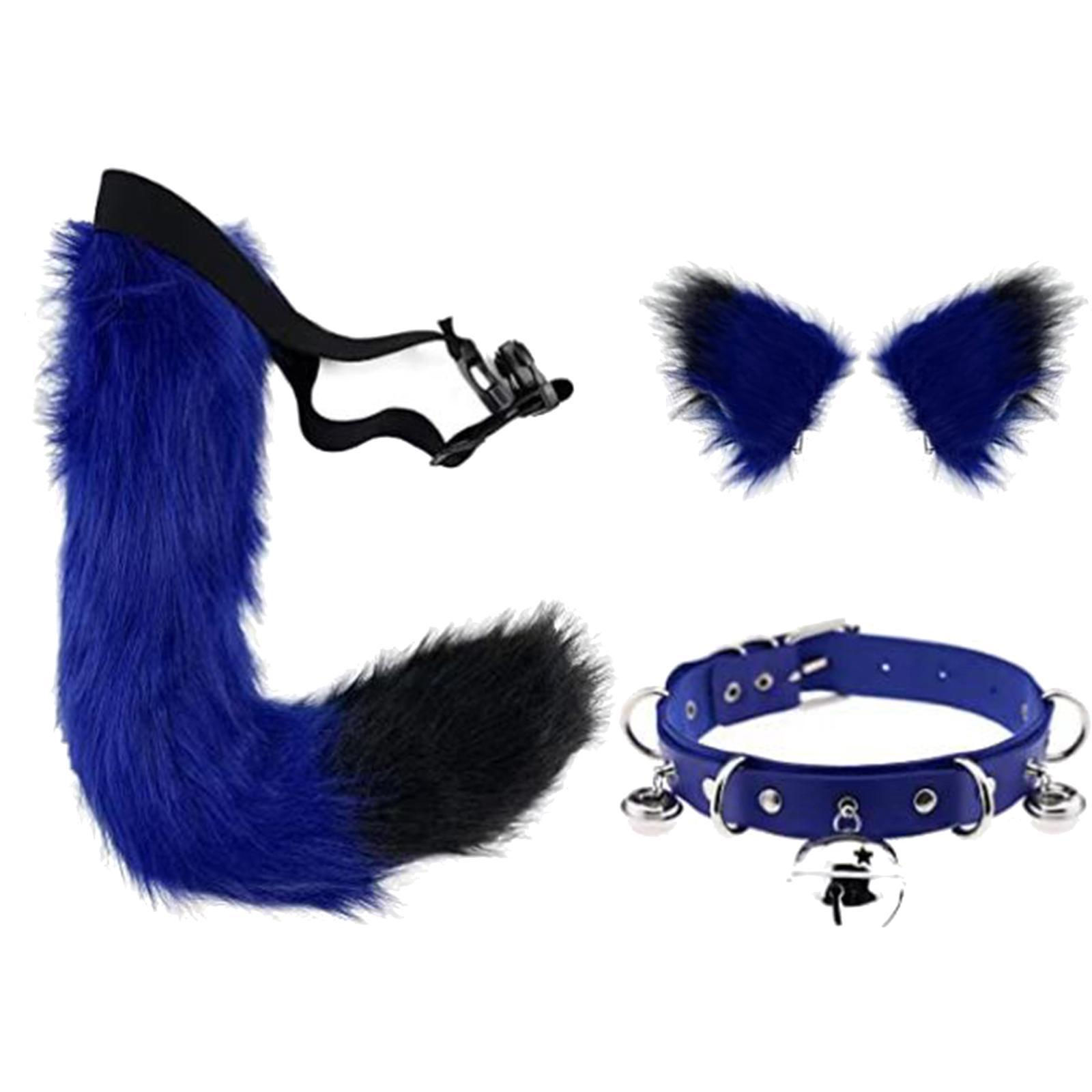 Faux  Ears and Tail Set Cosplay Costume Headpiece Plush for Stage Shows