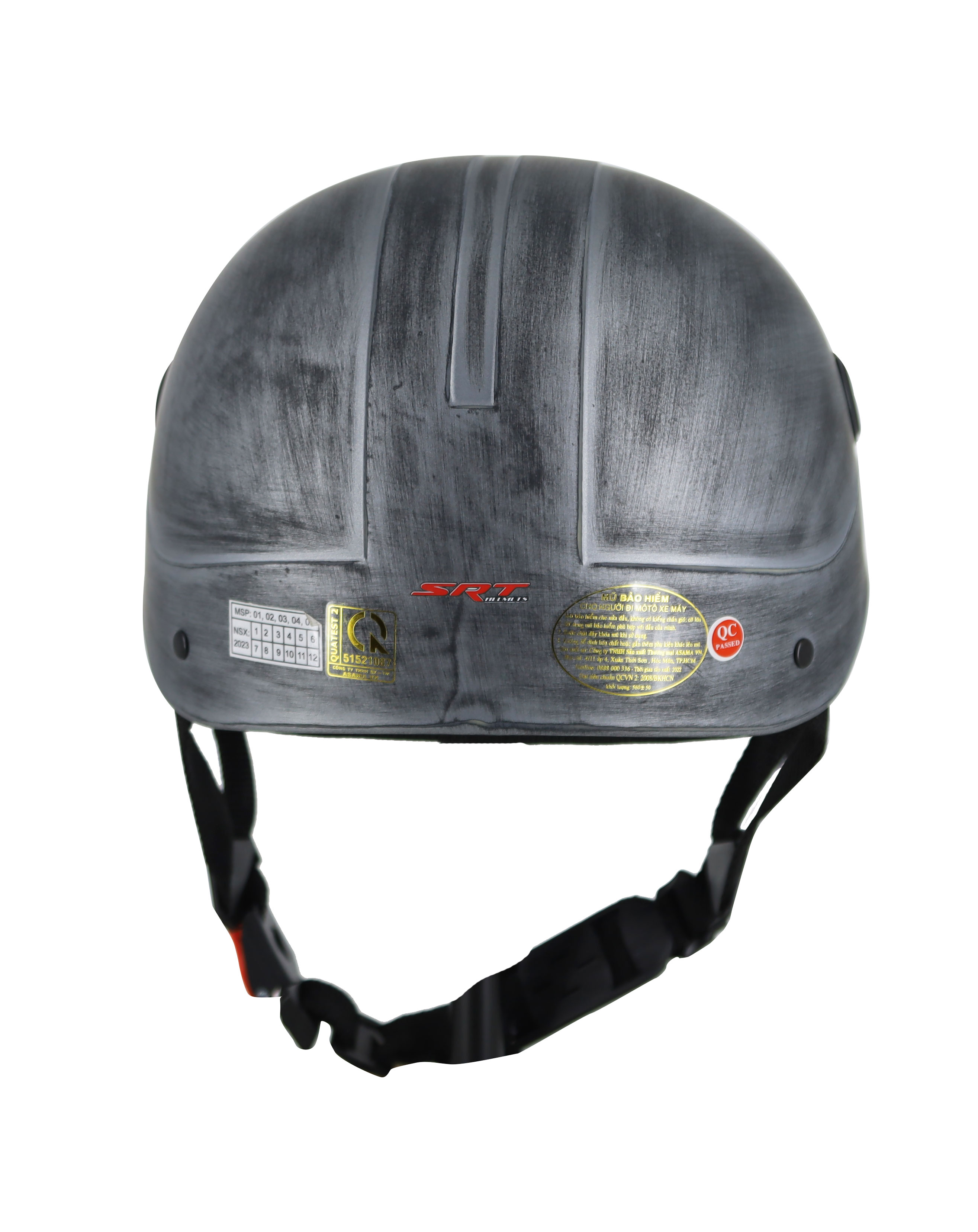 Nón Bảo Hiểm Nửa Đầu SRT Hai Sọc Kiểu Xước Cao Cấp - Mũ Bảo Hiểm Chính Hãng SRT