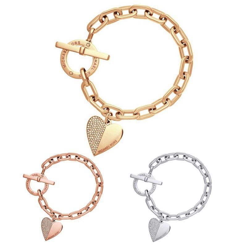 Vòng tay hợp kim mặt hình trái tim thiết kế đơn giản