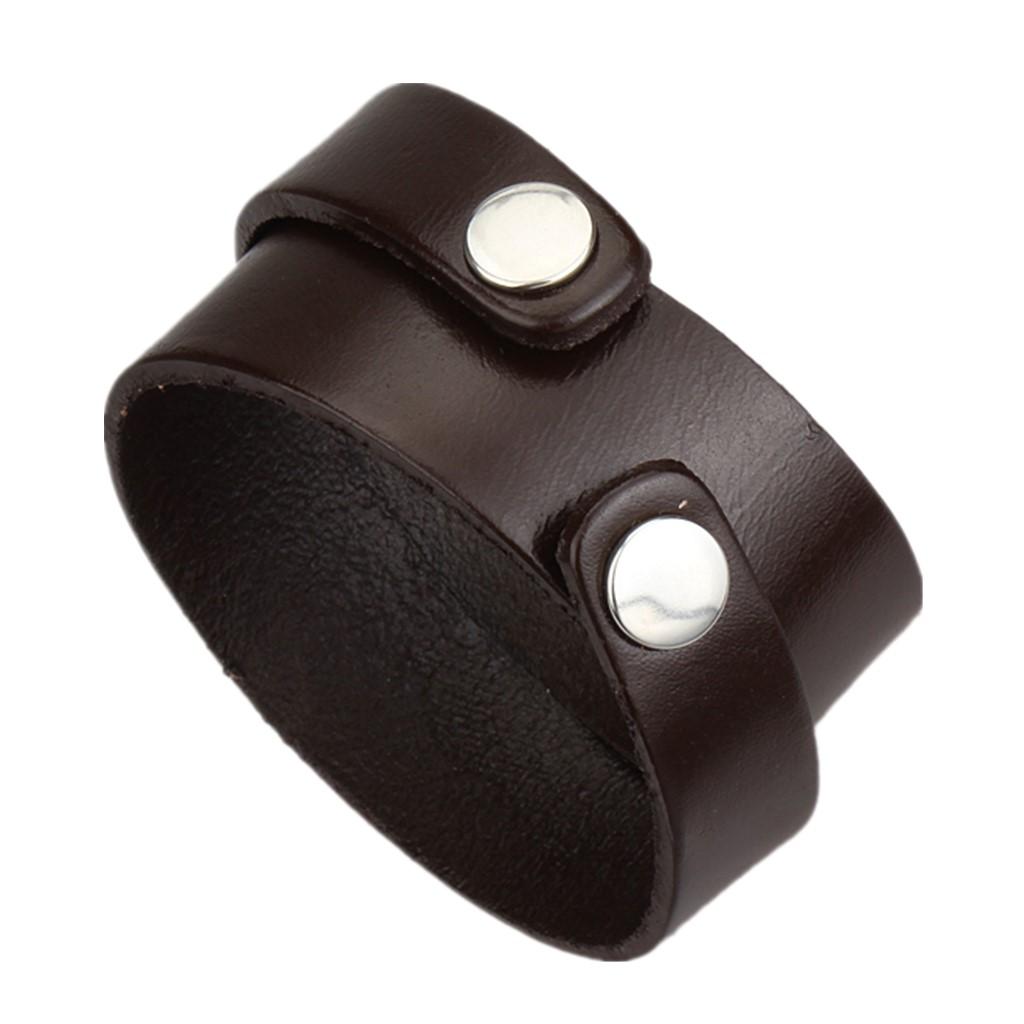 Novelty Creative PU Leather Double Circle Double Buckles Bracelet Black