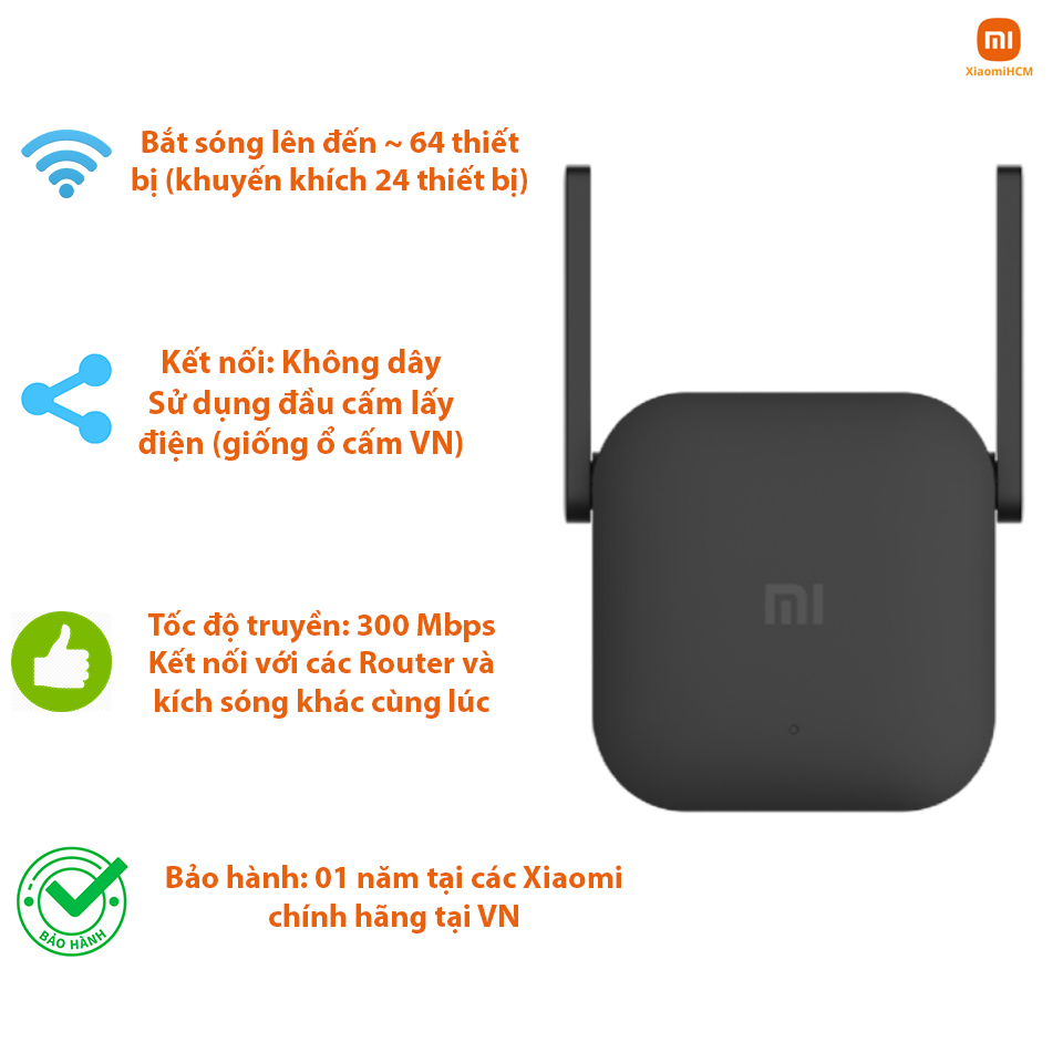 Thiết Bị Kích Sóng Xiaomi Wi-Fi Range Extender Pro - Hàng Chính Hãng