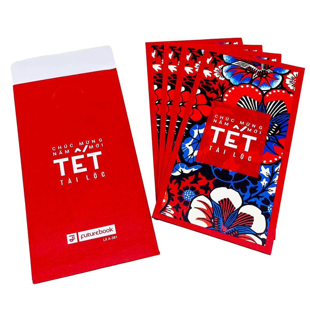 Bộ 5 Bao Lì Xì Hoa Tết Bính Ngọ 2026 - Futurebook L384 - Tết Tài Lộc