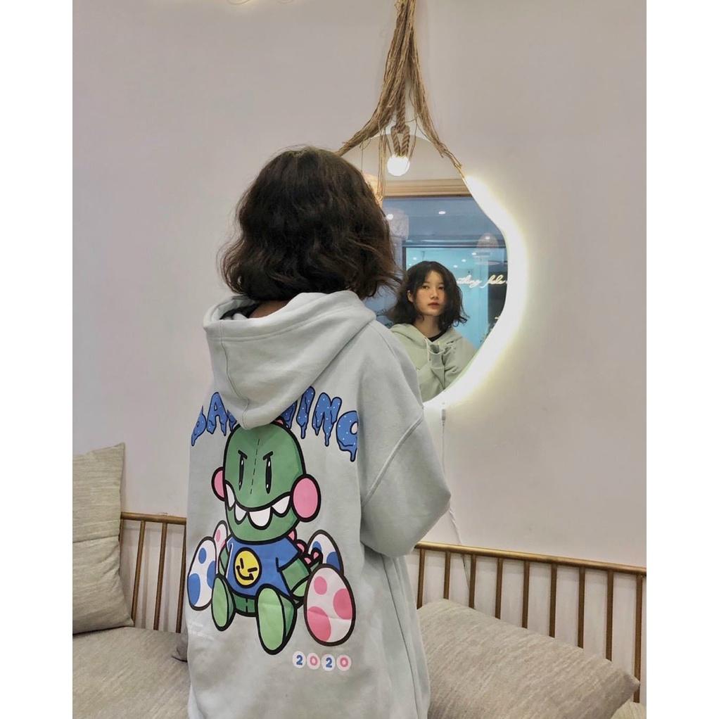 Áo Hoodie thun nỉ in hình BABY DINO siêu đáng yêu năng động cho giới trẻ,Áo khoác hoodie chất thun nỉ in hình cú mèo nón 2 lớp siêu chống nắng TP