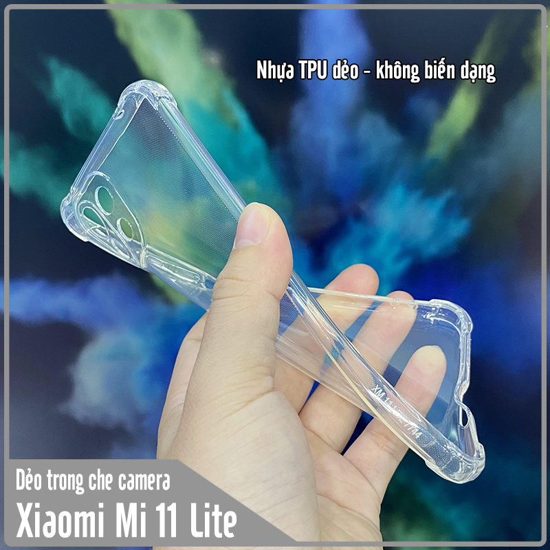 Ốp lưng cho Xiaomi Mi 11 Lite TPU Trong Suốt Che Camera