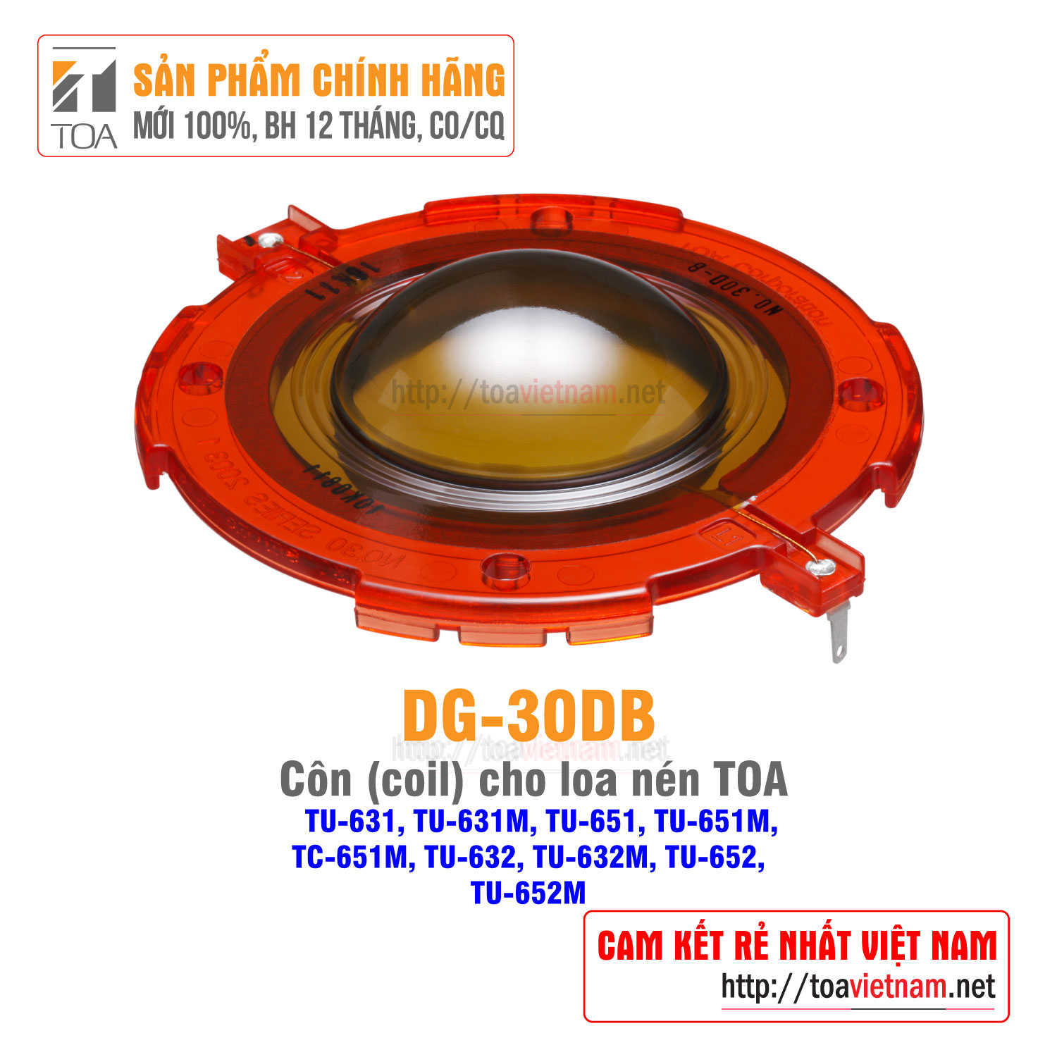 Côn loa nén, loa còi, loa phóng thanh TOA DG-30DB - Hàng chính hãng