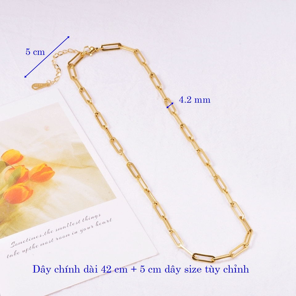 Dây chuyền mắt xích titan nữ không gỉ bền đẹp thời trang