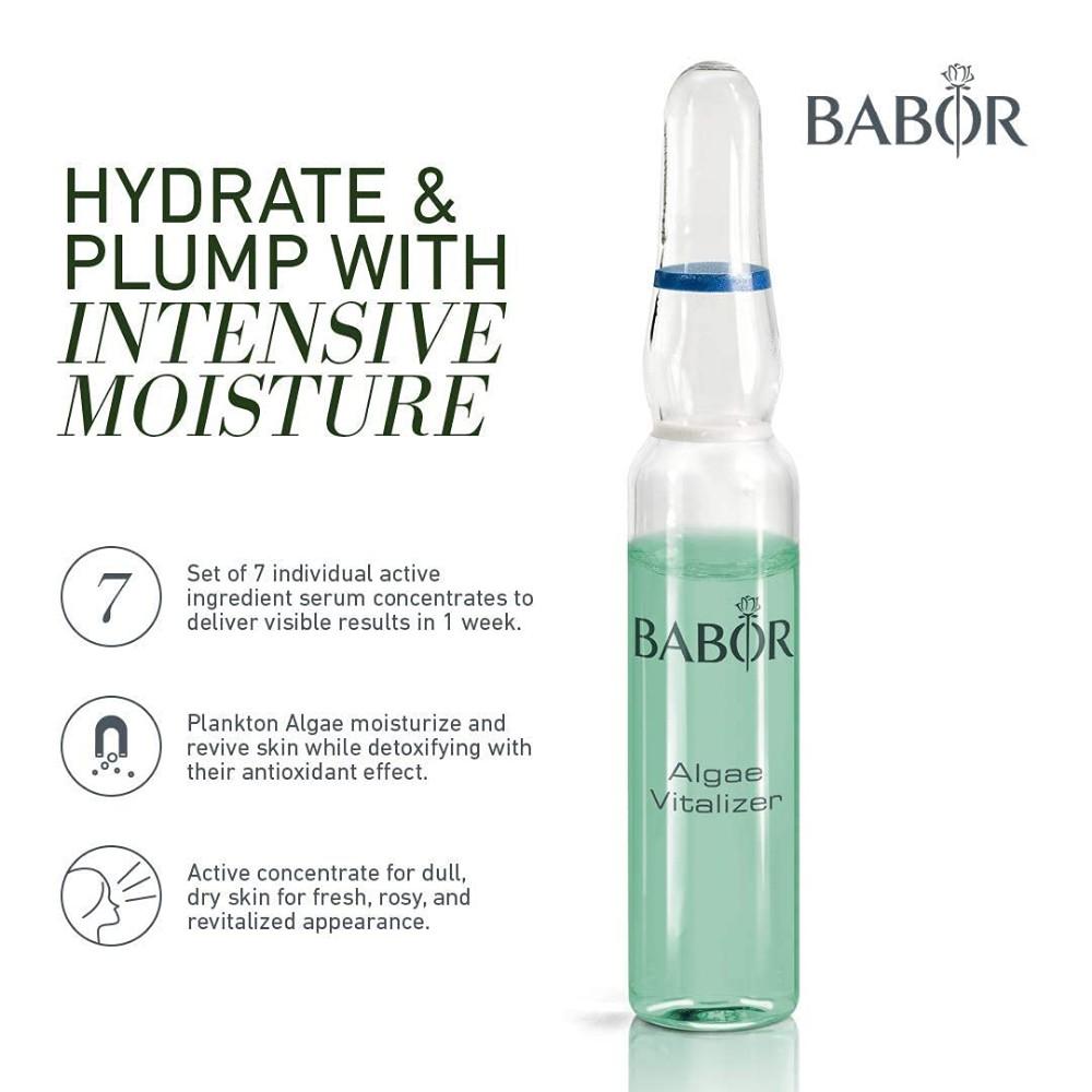 Tinh chất Ampoule cấp ẩm, thải độc tố hỗ trợ làm sáng da Babor Algae Vitalizer - 7 ống x 2 ml