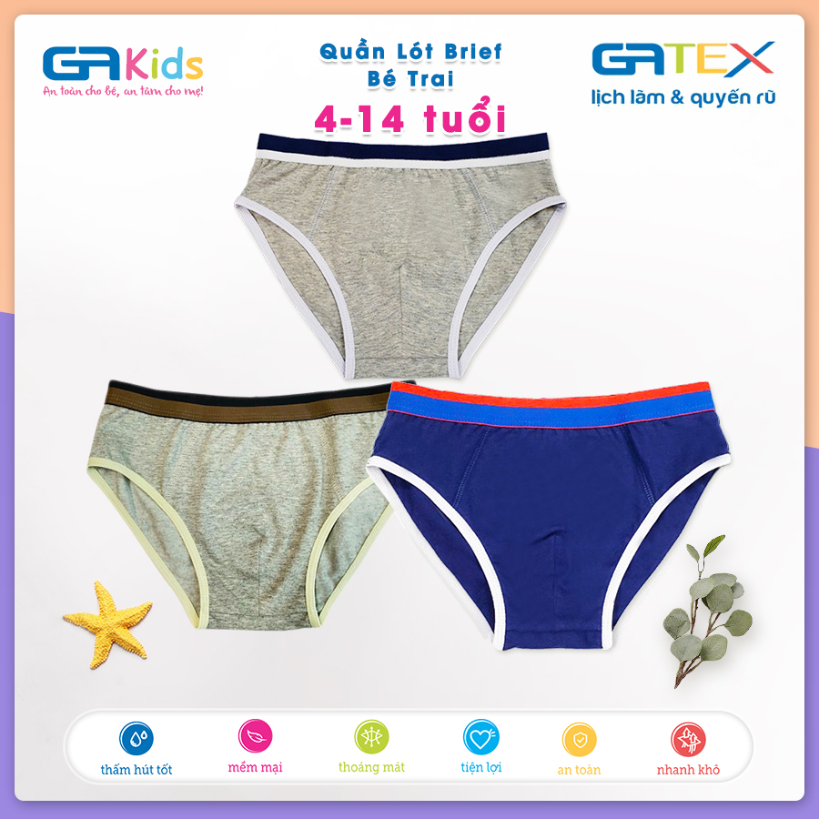 Set 3 Quần Lót Brief Bé Trai GAKIDS - Cotton Cao Cấp