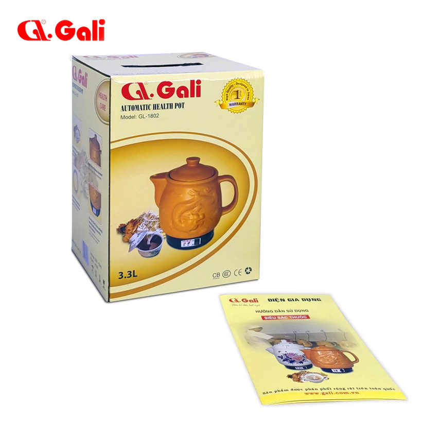 Siêu Sắc Thuốc Gali GL-1802 (3.3 lít) - Nâu Nhạt - Hàng Chính Hãng