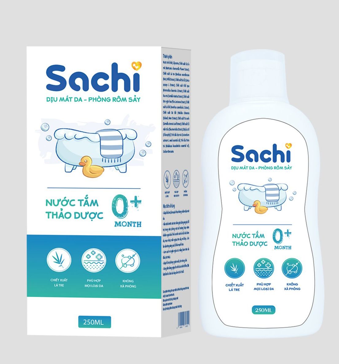 Nước tắm thảo dược Sachi O+ 250ml cho bé