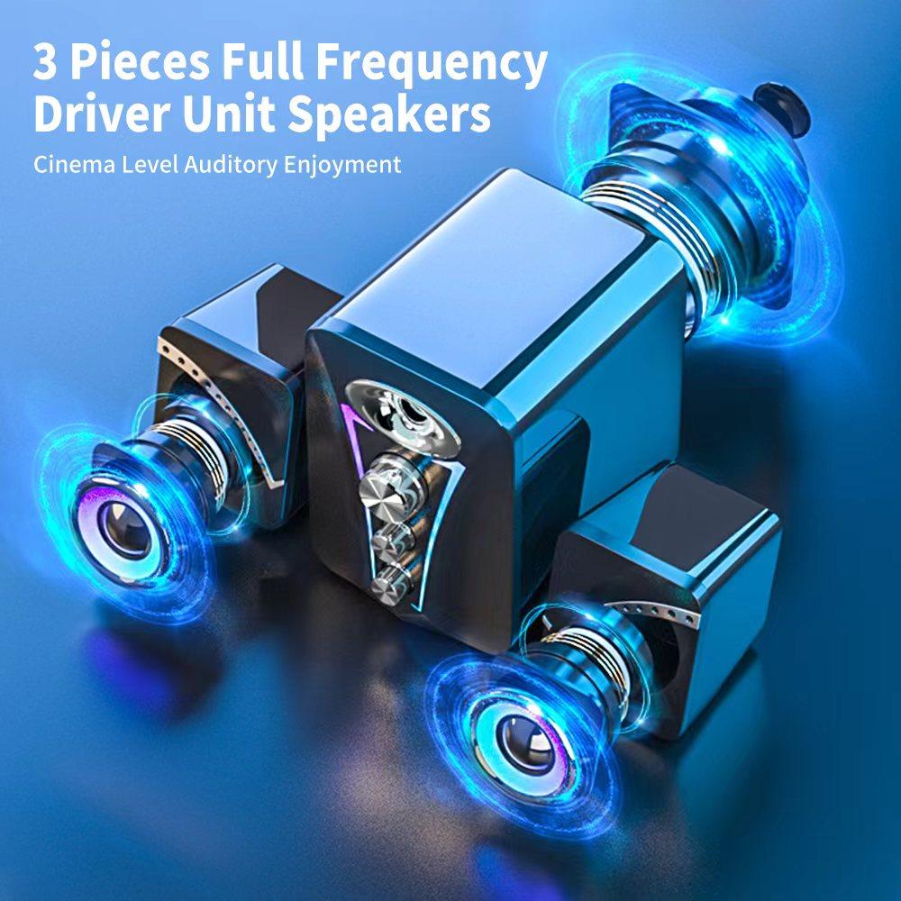 Âm thanh mát mẻ chất lượng cao Bluetooth loa có dây cao với micrô và phù hợp cho máy tính để bàn và máy tính xách tay Color: Bluetooth