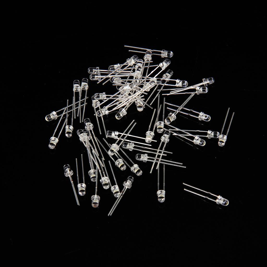 100Piece 3mm White Light Emitting 25° Viewing Angle
