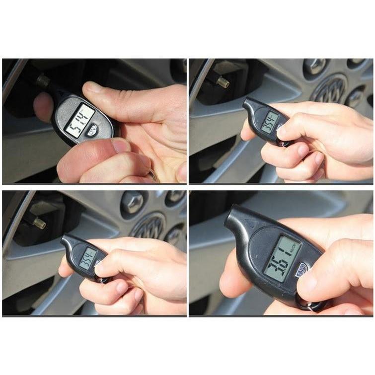 Thiết bị đồng hồ đo áp suất lốp ô tô xe máy mini treo móc khóa đa năng tiện dụng màn hình led mẫu mới loại tốt