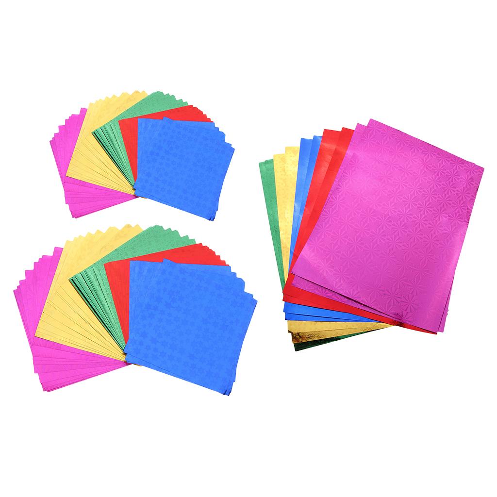 Colorful Folding Hologram Origami Paper for Kids DIY Craft 50pcs 15x15cm