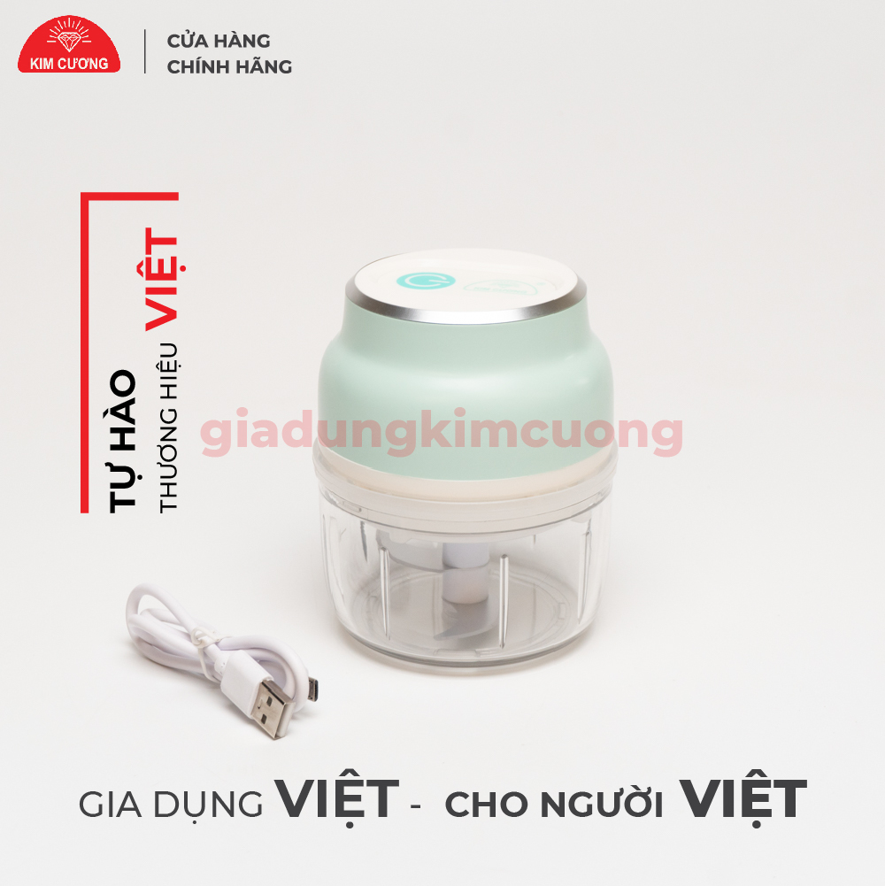 Máy Xay Mini Cầm Tay Kim Cương - Máy Xay Tỏi Ớt Đa Năng Sạc Điện - Hàng Chính Hãng