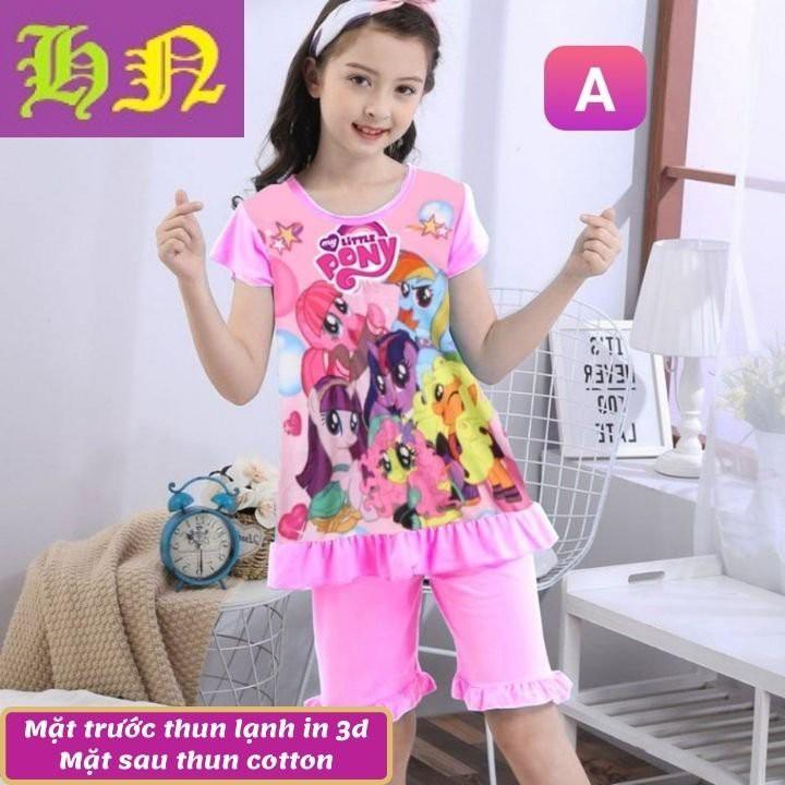 Đồ bộ bé gái lửng tà xòe hình Pony từ 10-42kg - thun cotton - Giặt không vỡ hình- Hương Nhiên