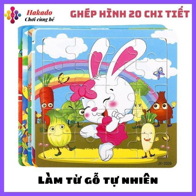 Tranh ghép xếp hình gỗ 60 mãnh, Đồ chơi lắp ráp thông minh cho bé phát triển tư duy