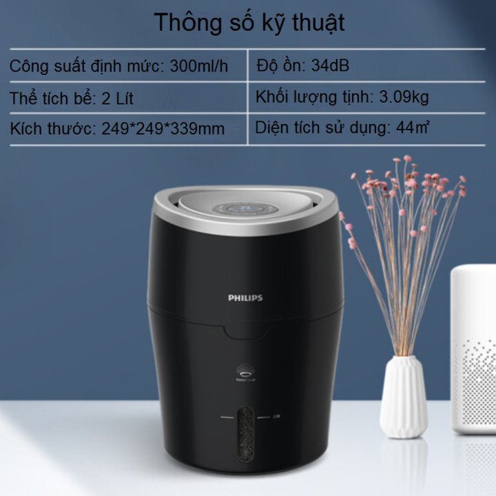 Máy tạo độ ẩm nhãn hiệu Philips HU4813/00 Dung tích 2 lít,  Màn hình LCD dễ sử dụng  - HÀNG NHẬP KHẨU