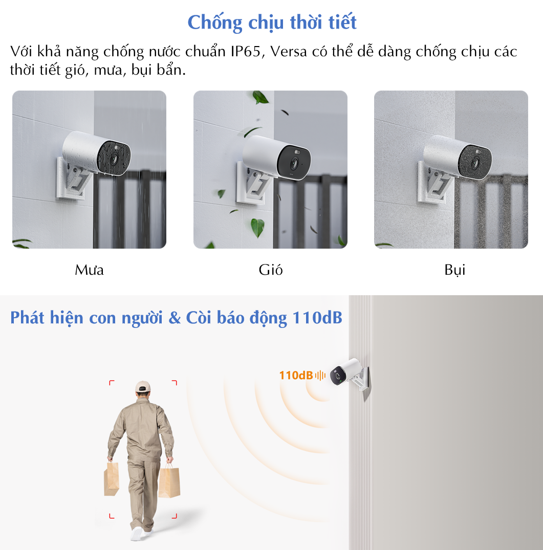 Camera Wifi Imou VERSA C22FP 2MP Đàm Thoại Hai Chiều Còi Báo Động Dùng Trong Nhà Ngoài Trời Nhỏ Gọn Màu Ban Đêm Đế Nam Châm Chống Nước IP65 - Hàng chính hãng